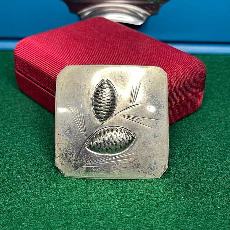 Stewart Nye Sterling Silver Pine Cone Square Brooch Pin