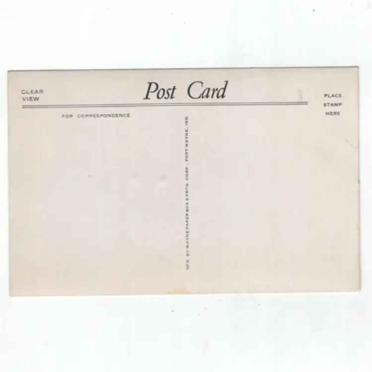 Vintage Black And White Postcard Commercial Print Halftone Small City USA New York