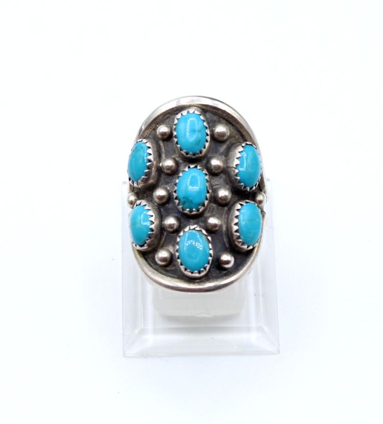 Southwestern sterling silver turquoise size 11.5 ring 10.85g