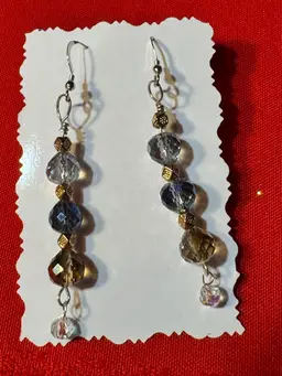 Crystals 2” Drop Multicolor .925 Earwire