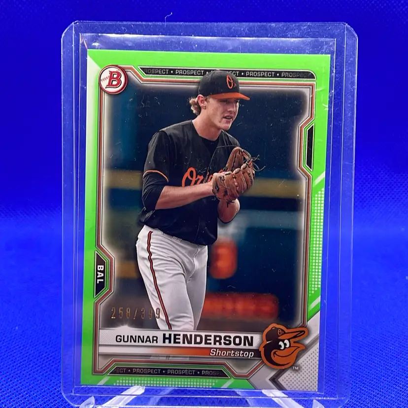 2021 Bowman Prospects Gunnar Henderson Neon Green Parallel /399 Baltimore Orioles