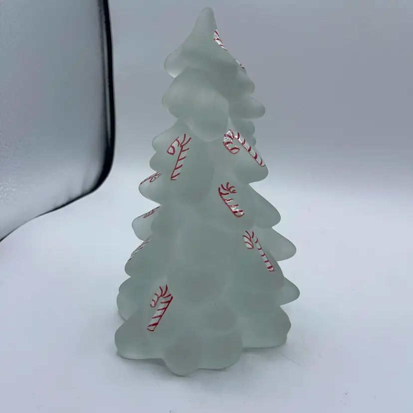 Mosser Frosted Christmas Tree With Hand Painted Candy Canes 8”