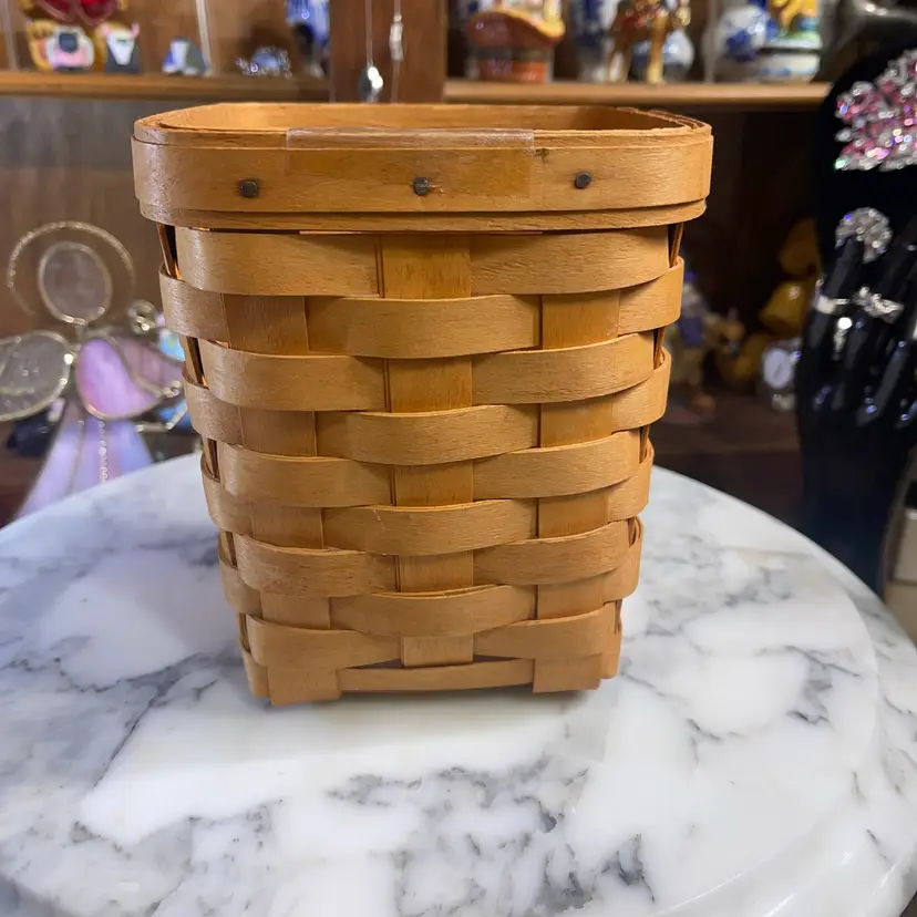 Longaberger Basket With Plastic Liner 6” X 5”
