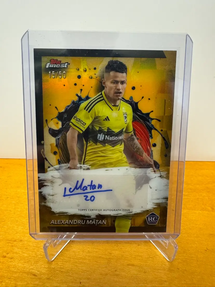 Alexandru Matan 2024 Topps Finest Rookie Auto 15/50 - Columbus Crew