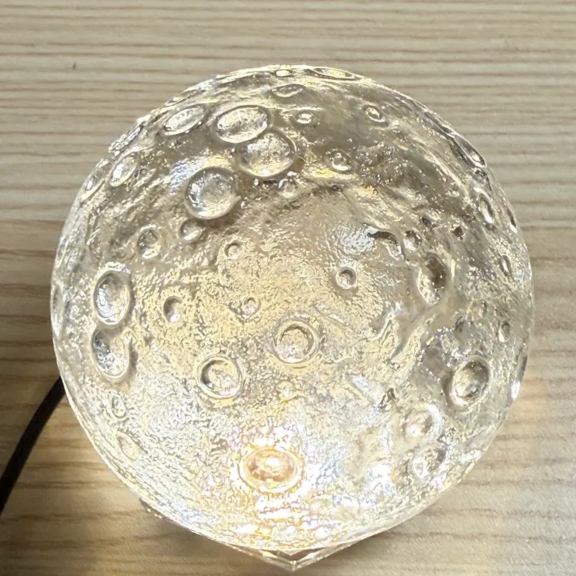 Art Glass Clear Moonscape Paperweight