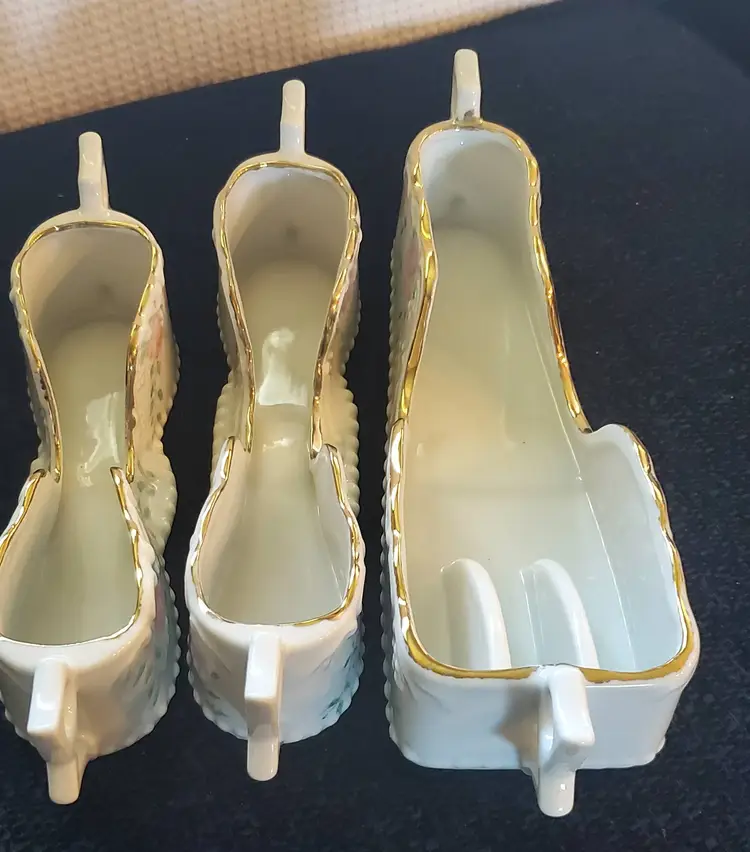 Vintage Porcrlain Stacking Spoon Holders- Set of 3-