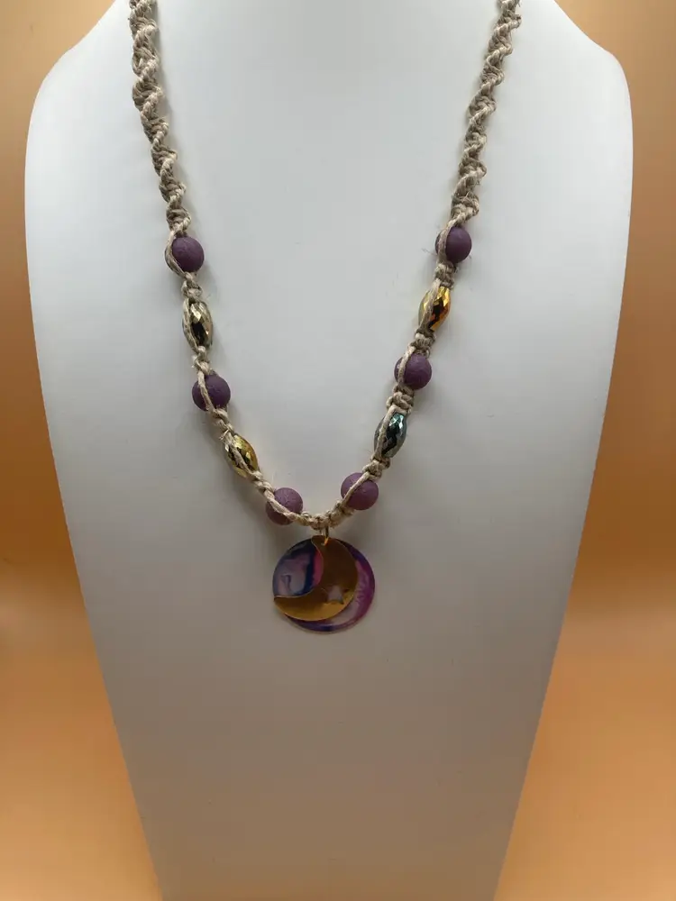 Crescent Moon Hemp Necklace