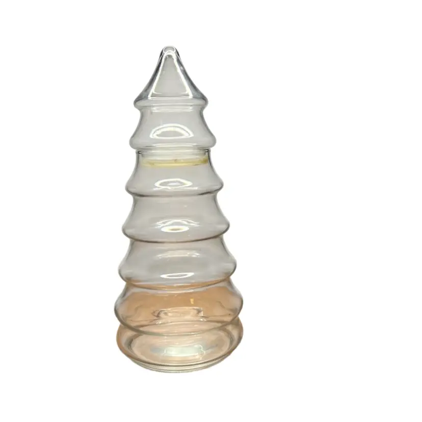 Vintage 12” Total Clear Apothecary Christmas Tree Jar Comes With Tupperware Lid On Upper Part Of Jar 
@5 1/2” Wide