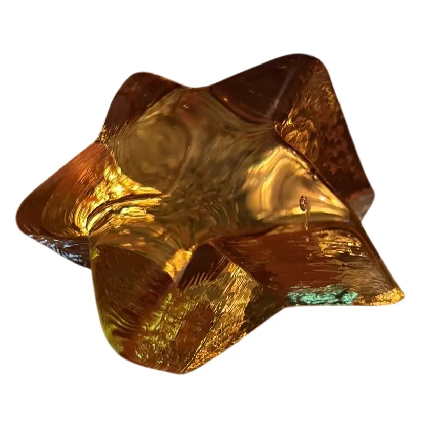 Fire & Light Star Paperweight In Citrus