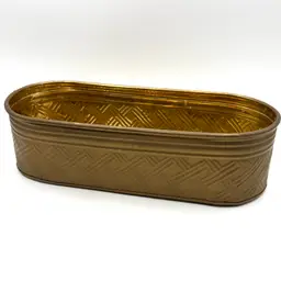Vintage Brass Oval Planter