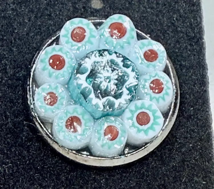 Artist Designed Millefiori Glass Post Earrins