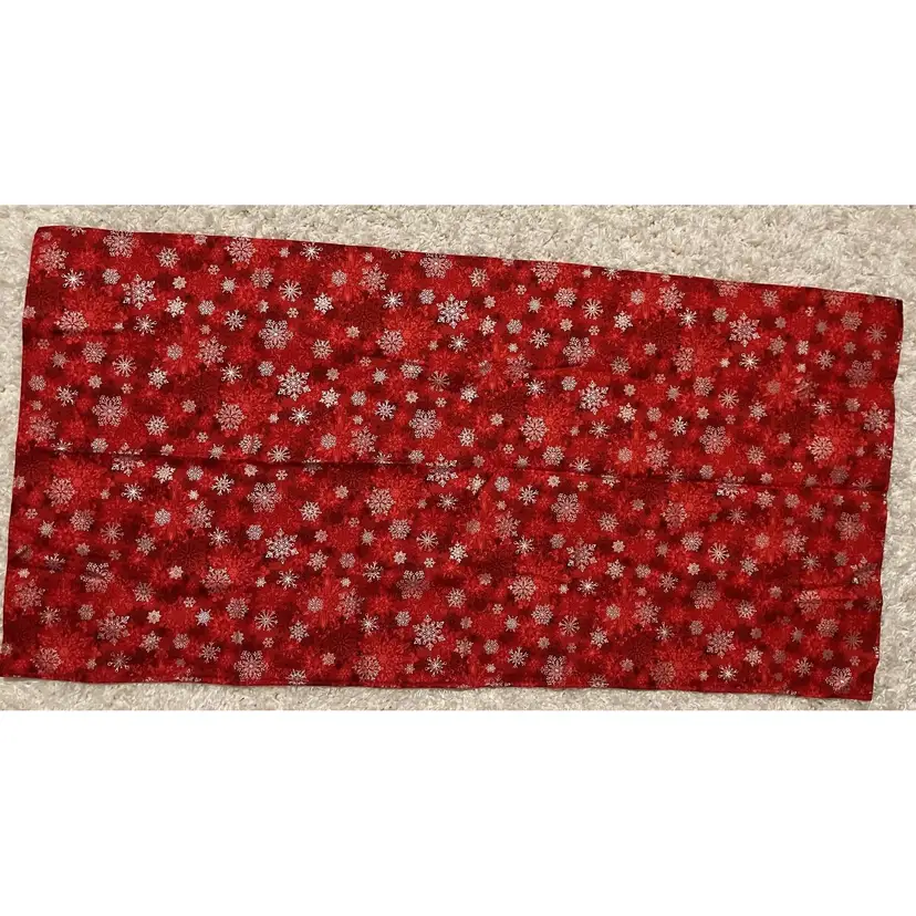 Hand made Holiday Red Snowflake Table Cloth Runner