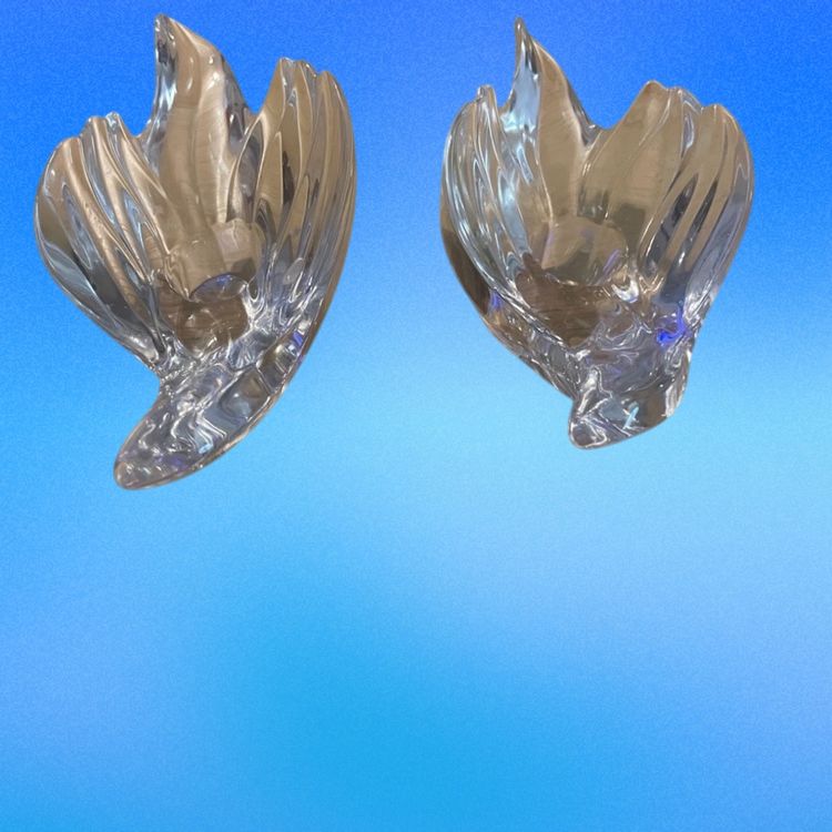 Gorham Lead Crystal Doves Candle Holders