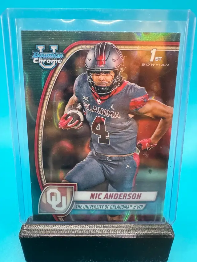 Nic Anderson 1st Bowman Chrome U Teal Lava Refractor Oklahoma Sooners & LSU Tigers