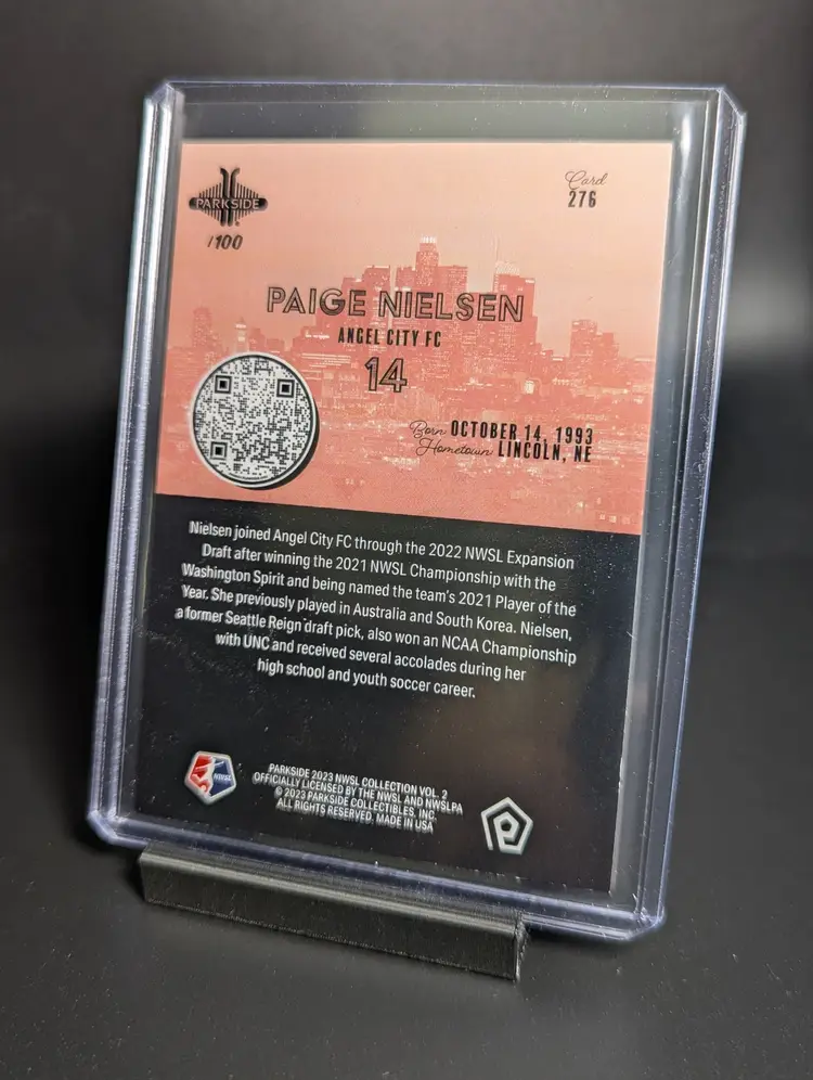 2023 Parkside NWSL Vol 2 Paige Nielsen Shimmer /100 Angel City FC