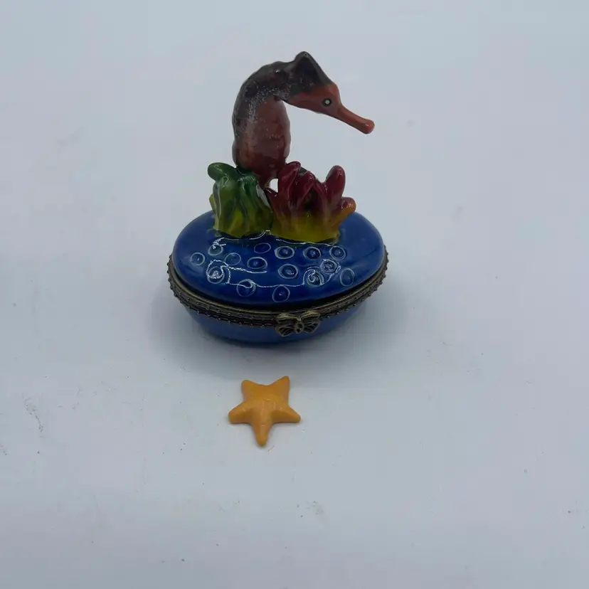 Seahorse Trinket Box With Starfish Trinket