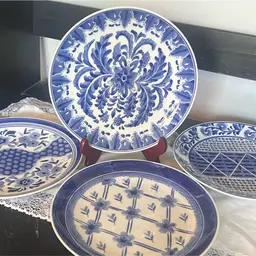 Centrum CXM4 Blue & White Set Of 4 Dinner Plates