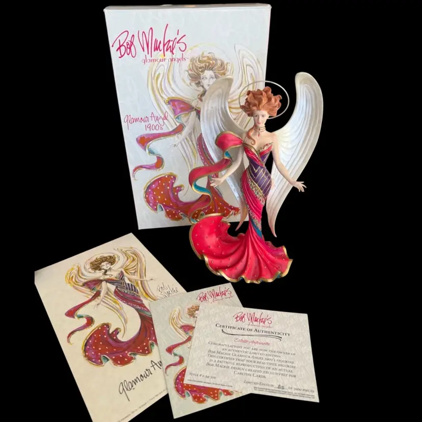 10” 2002 RARE BOB MACKIE “1900” Fashion Glamour Angel Figurine LIMITED ED. 815/5000 W/ Box