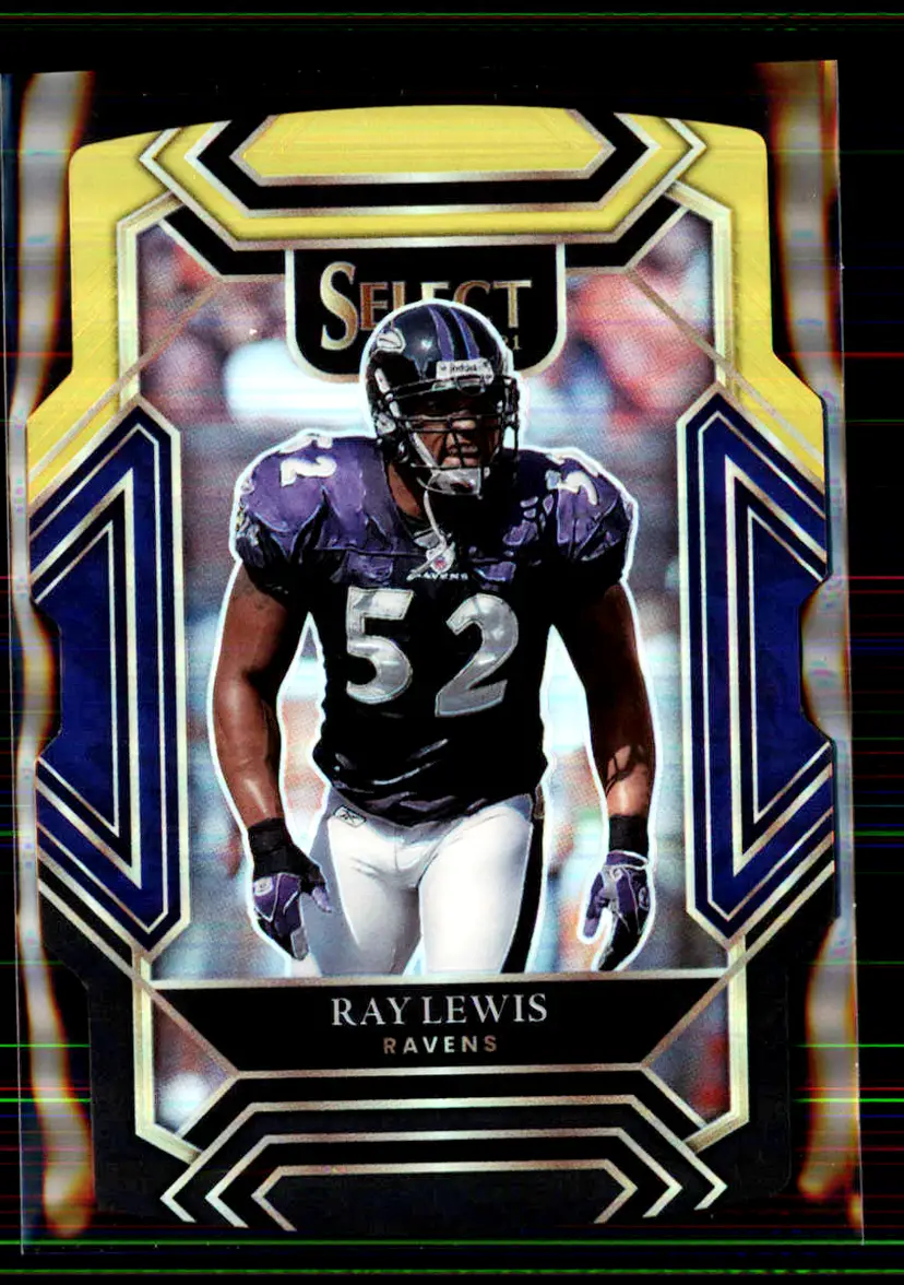 Ray Lewis 2021 Panini Select Black & Gold Prizm Die Cut #239 - Baltimore Ravens - (147-98)
