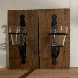 Set Of Two Rustic Candle Holders