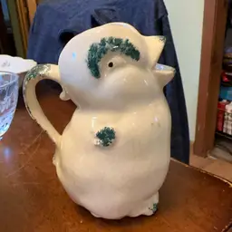 Vintage Spongeware Bird Pitcher