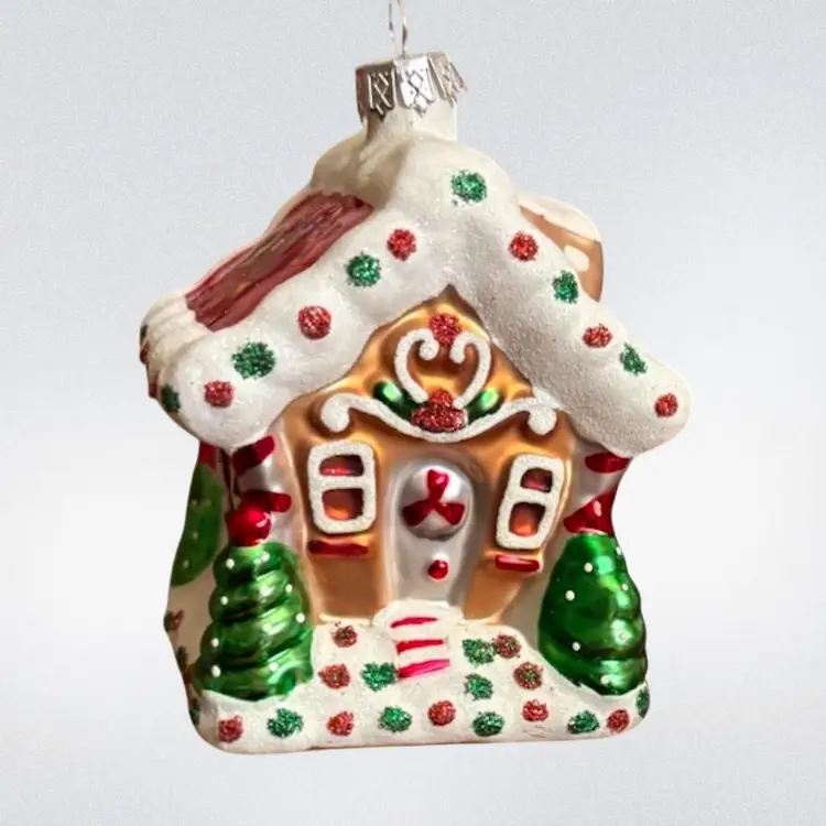 Glass Ornament Gingerbread House