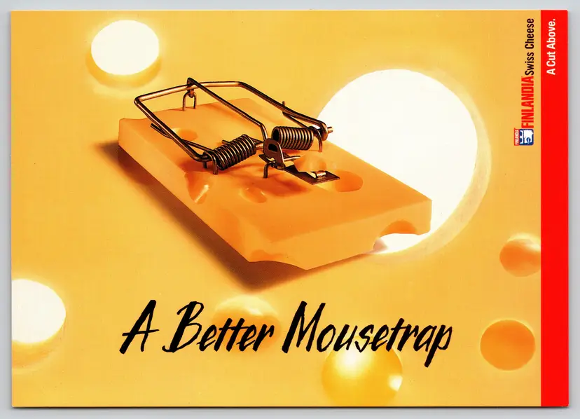 Postcard Finlandia Swiss Cheese Advertising A Better Mousetrap -  10809