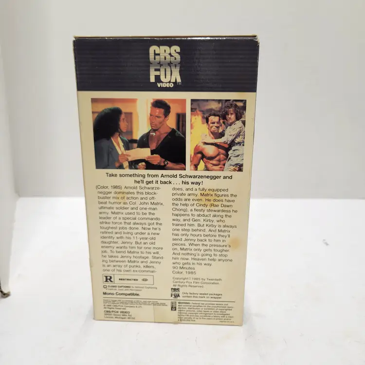 Commando (VHS, Fox Video) Arnold Schwarzenegger