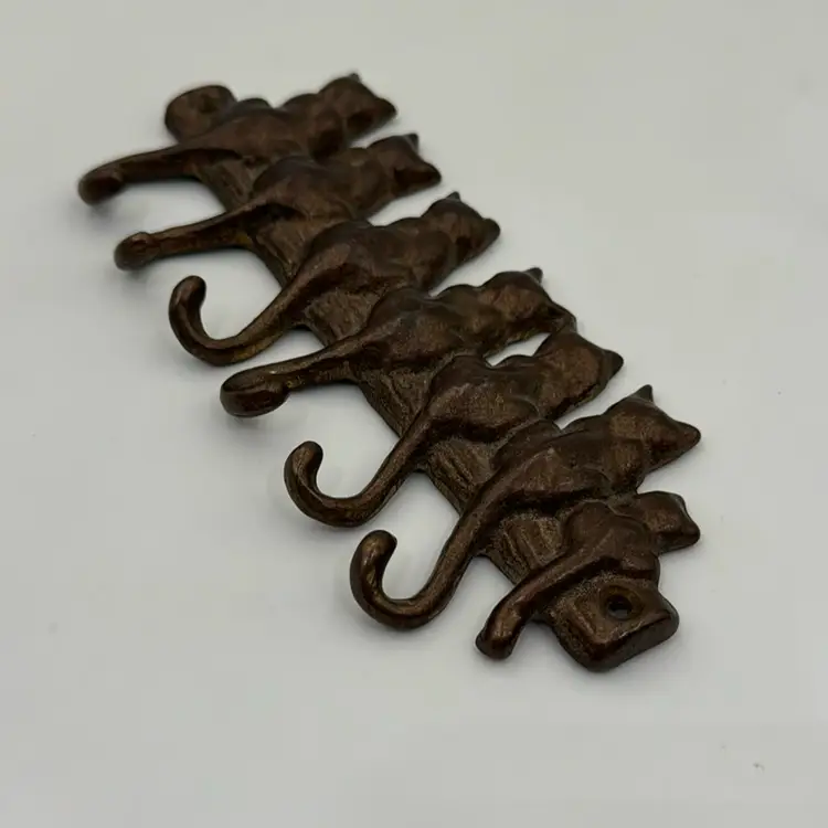 Vintage Brass Cat Key Organizer With Screws No Makers Mark