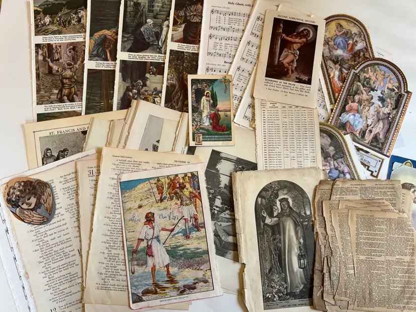 Huge Religious Ephemera Craft Set. Junk Journaling, Smash Books, Scrapbooking. 65 Items (3)