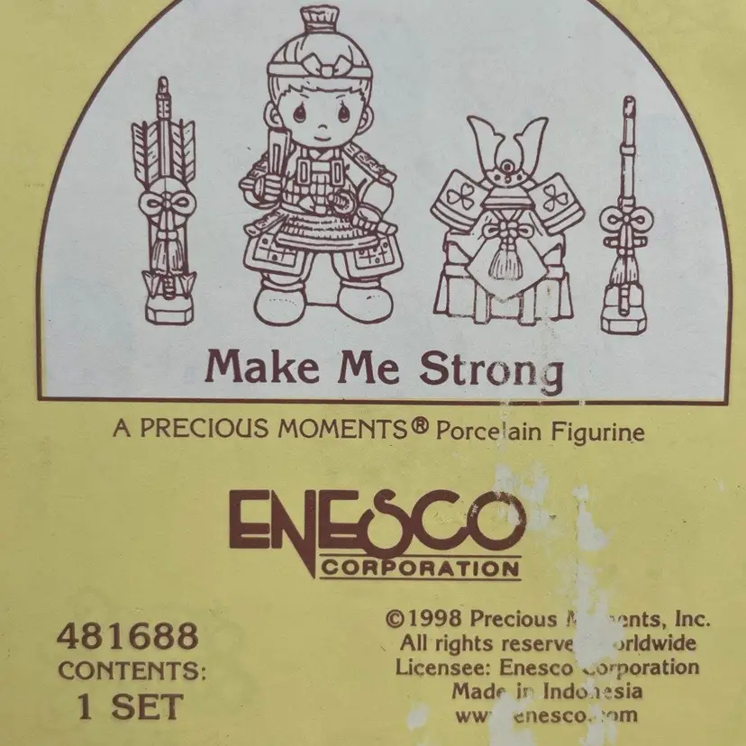 RARE Precious Moments NIB Make Me Strong Japanese Warrior Boy ENESCO 481688 1998
