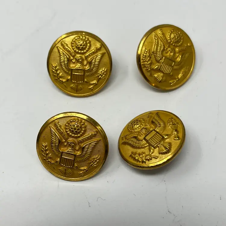 WATERBURY Emboss Brass Eagle US Army Military Coat Pocket Buttons Lot
