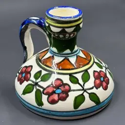 Talavera Style Hand-Painted Ceramic Candlestick