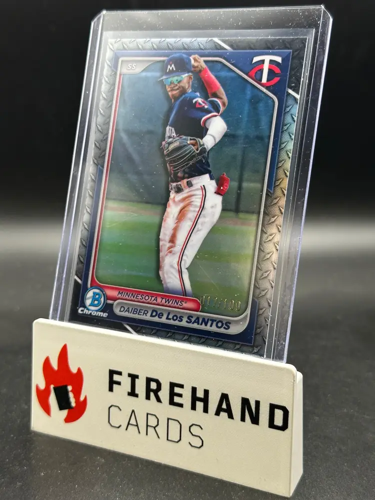 Daiber De Los Santos 2024 Bowman Draft Steel Metal Refractor Minnesota Twins 017/100