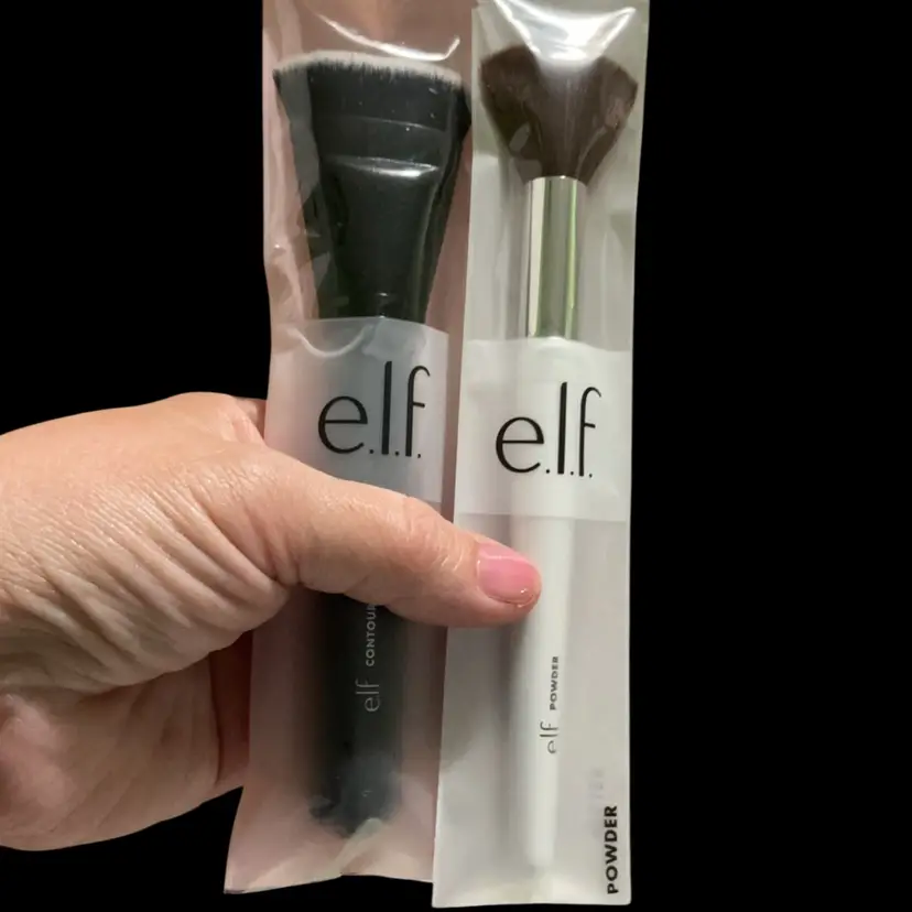 34. Two E.L.F. Cosmetic Brushes. Powder Brush & Contouring Brush.
