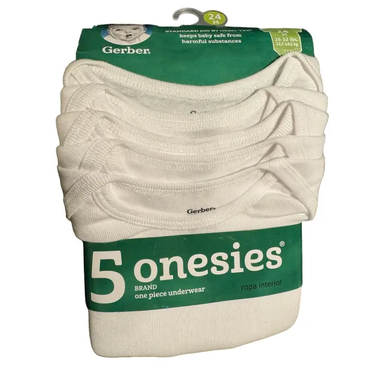 0077 Gerber 24 Month Set Of 5 Onesies