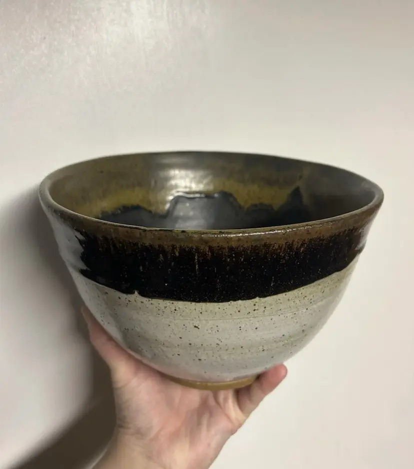 Handmade Pottery Mixing Bowl Signed PGS