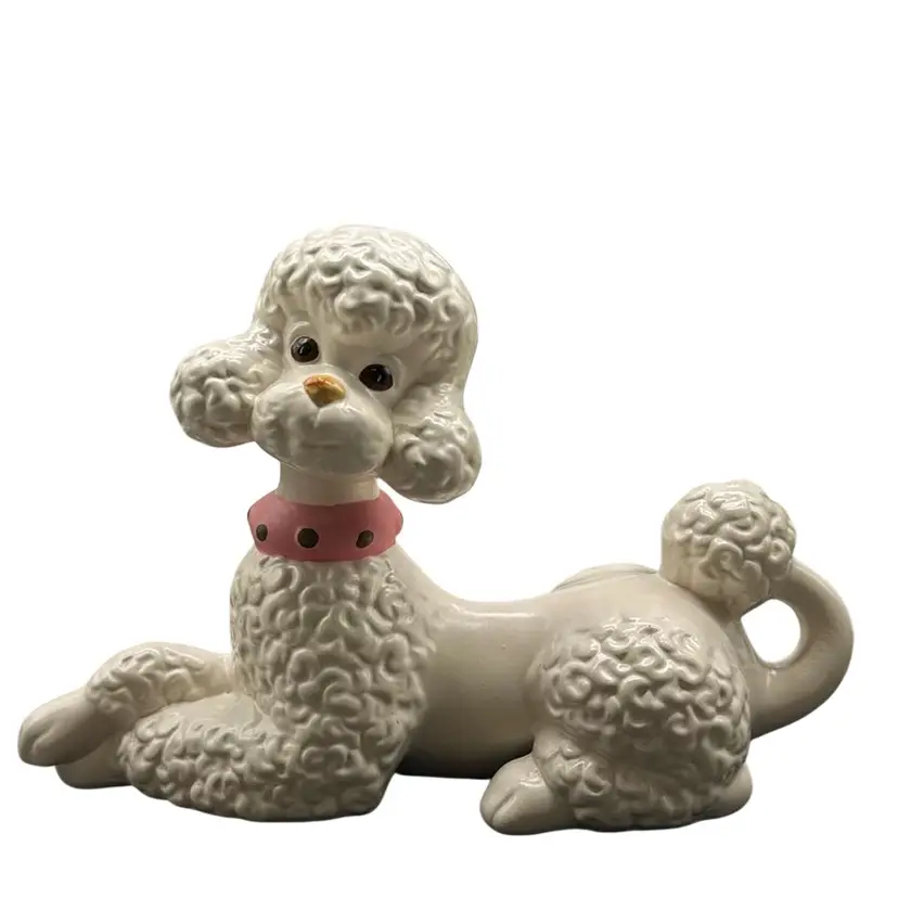 Vintage Ceramic White Poodle