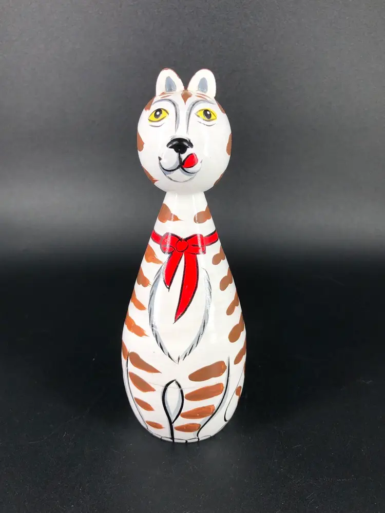 Vintage Wooden Cat Nesting Dolls