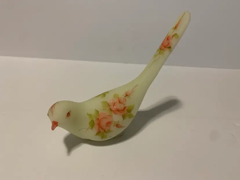 Fenton Glass Bird Signed D. Barbour