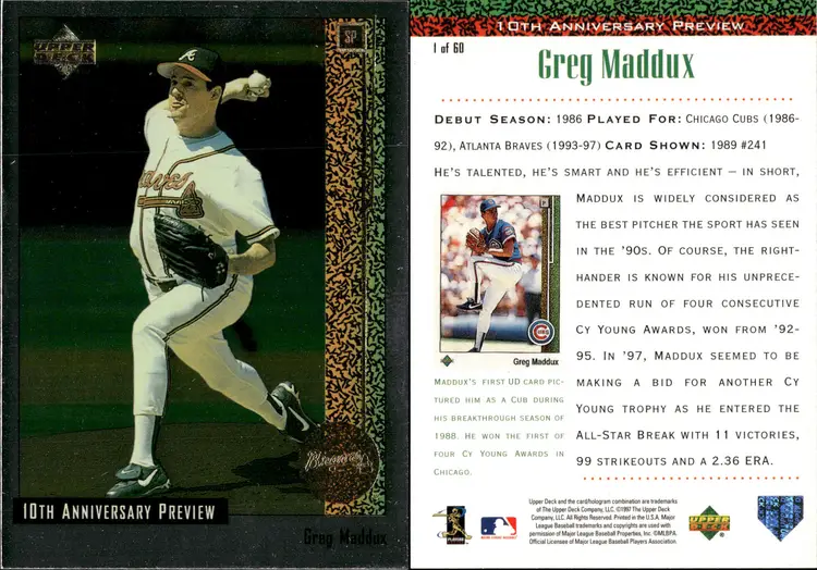 Greg Maddux Rookie Lot of 15 Atlanta Braves CC11