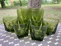 Hazel Atlas Square Bottom Avocado Glasses