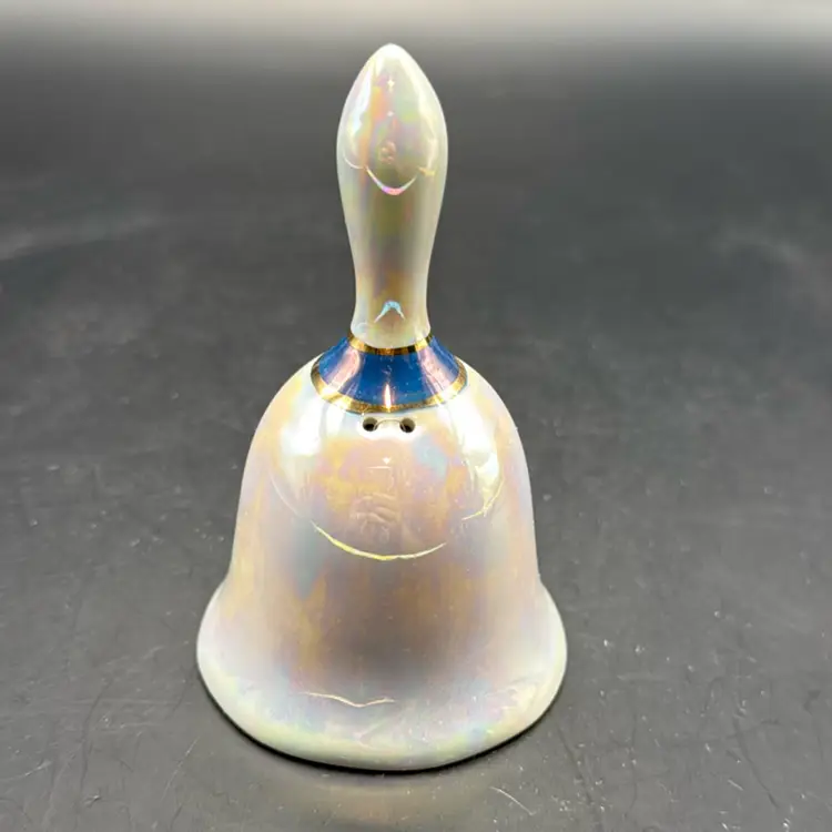Vintage Iridescent Porcelain Great Smokey Mountains Souvenir Bell 4.25”