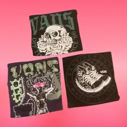 Lot of 3 Vans Shoes Off the Wall Cool Retro Graphic T Shirts, Adult Small