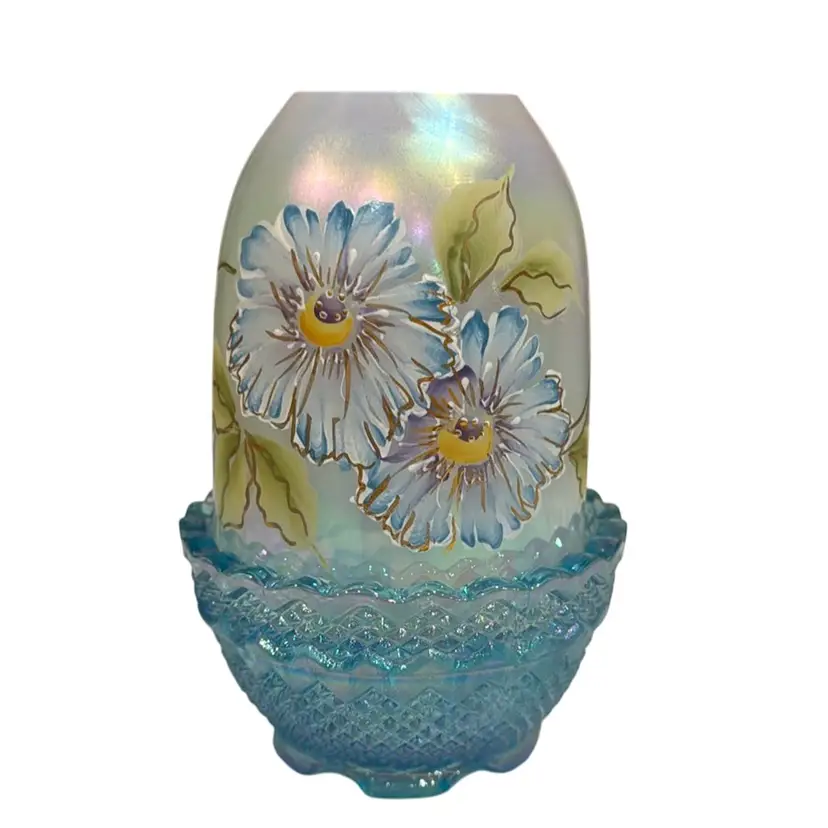 Fenton Iridescent Blues Limited Edition Royal Garden Fairy Light - 987/1950 - Signed