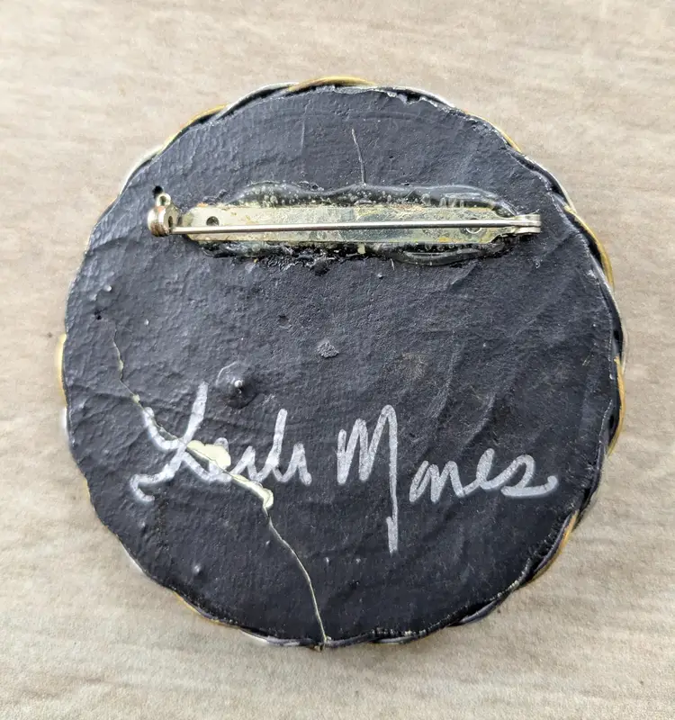 Signed Artisan Steampunk Brooch, 1980's