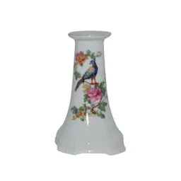 6" Candle Holder Porcelain Bird Peacock