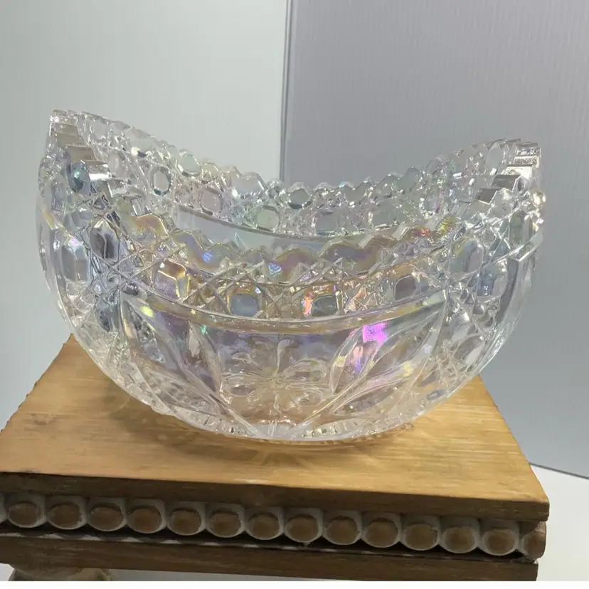 Smith Clear Iridescent Oval Bowl