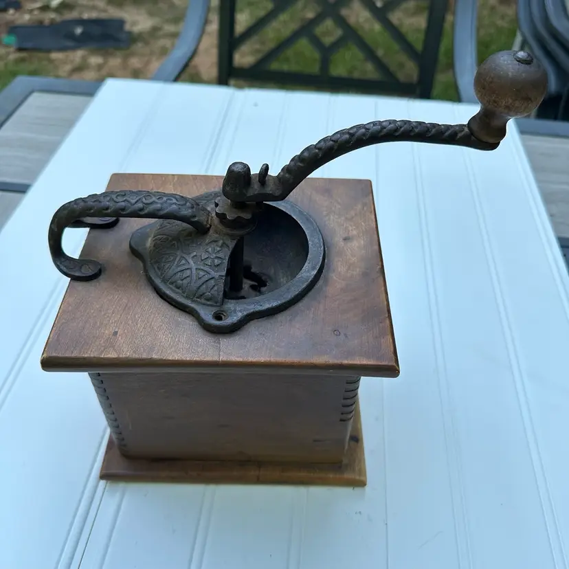 Vintage Hand Crank Coffee Grinder with Drawer