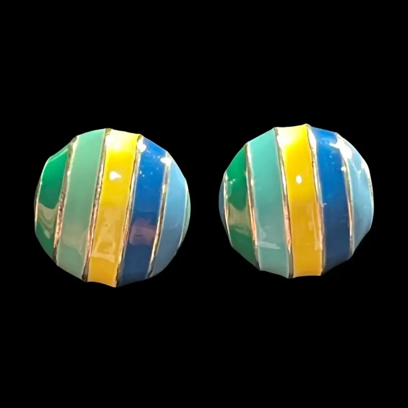 Earrings As Pictured Monet Blue Yellow And Green